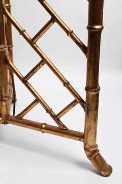 Hollywood Regency Faux Bamboo Floor Lamp Glass Table