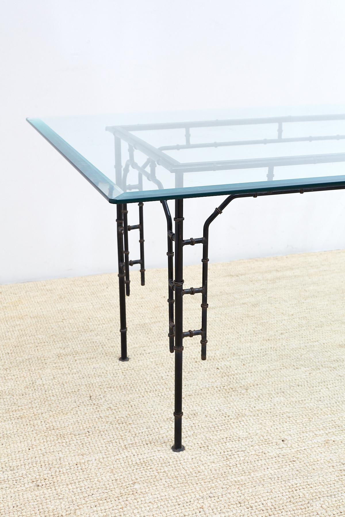 Hollywood Regency Faux Bamboo Iron Dining Table 2