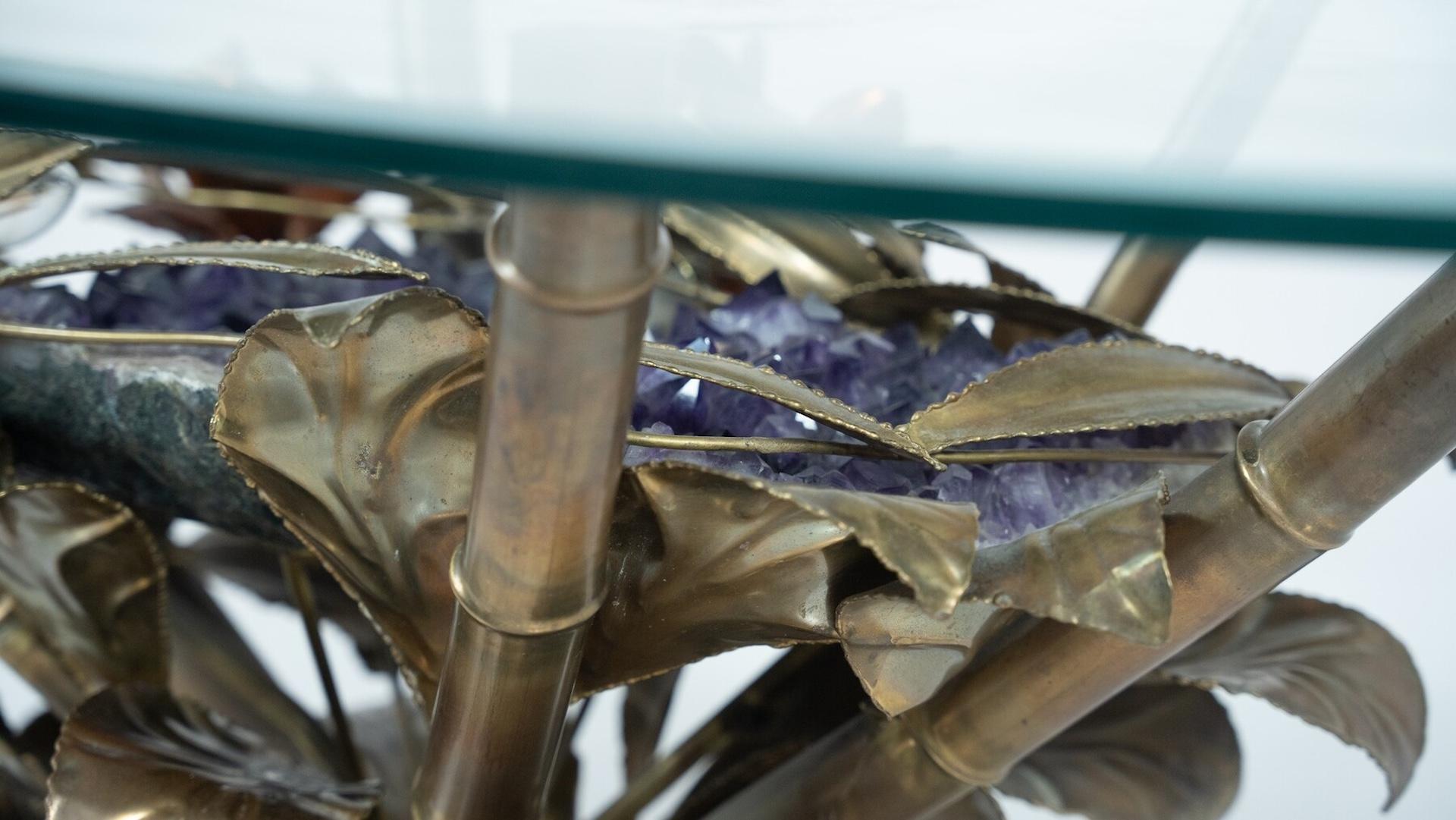 Hollywood Regency Faux Bamboo lightning Coffee Table attributed to Jacques Duval For Sale 9