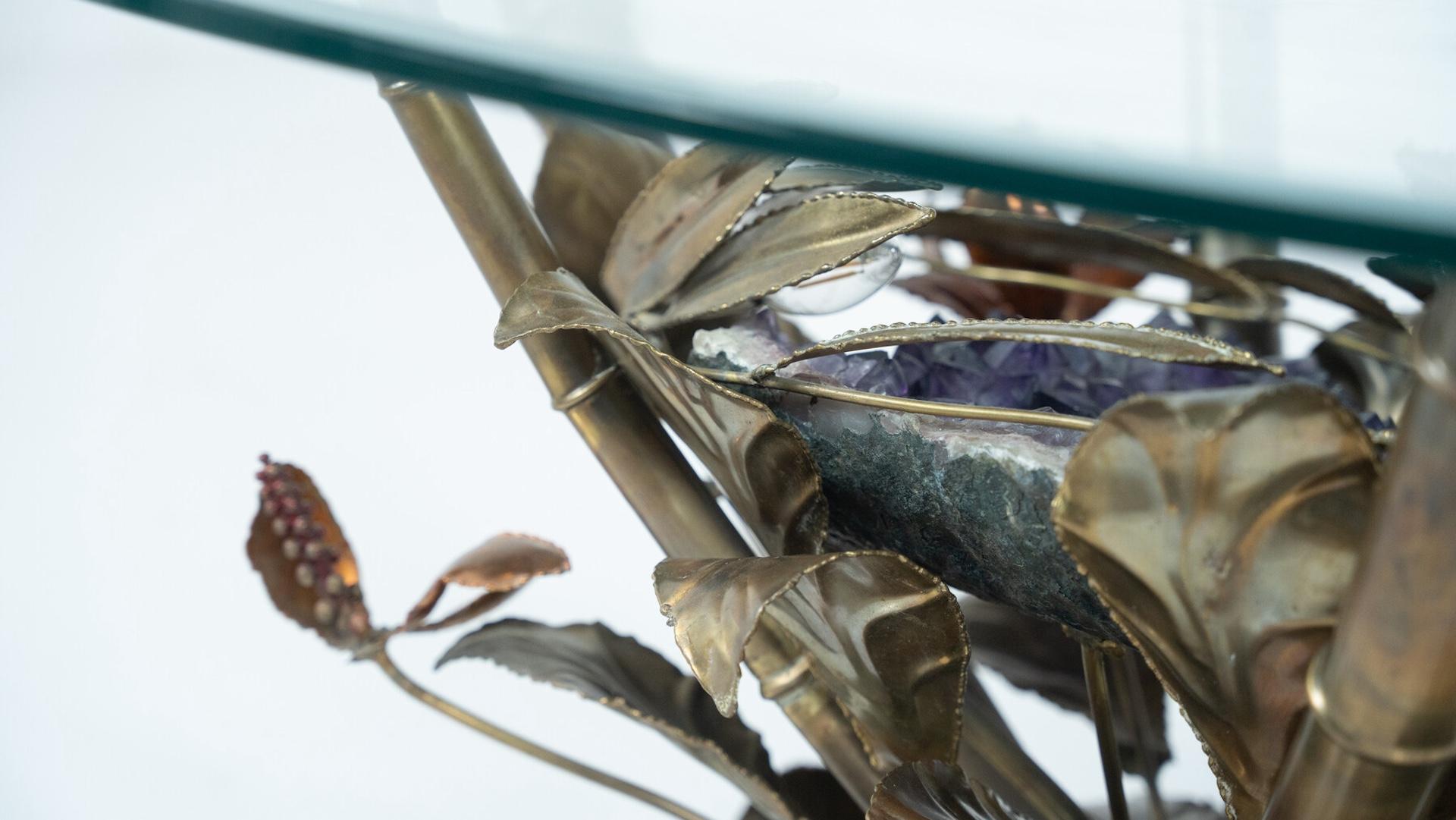 Mid-Century Modern Hollywood Regency Faux Bamboo lightning Coffee Table attributed to Jacques Duval For Sale