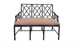 Hollywood Regency Canapé-lits en faux bambou Sofa Settee