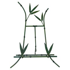 Hollywood Regency Faux Bamboo Metal Picture Frame Tabletop Easel
