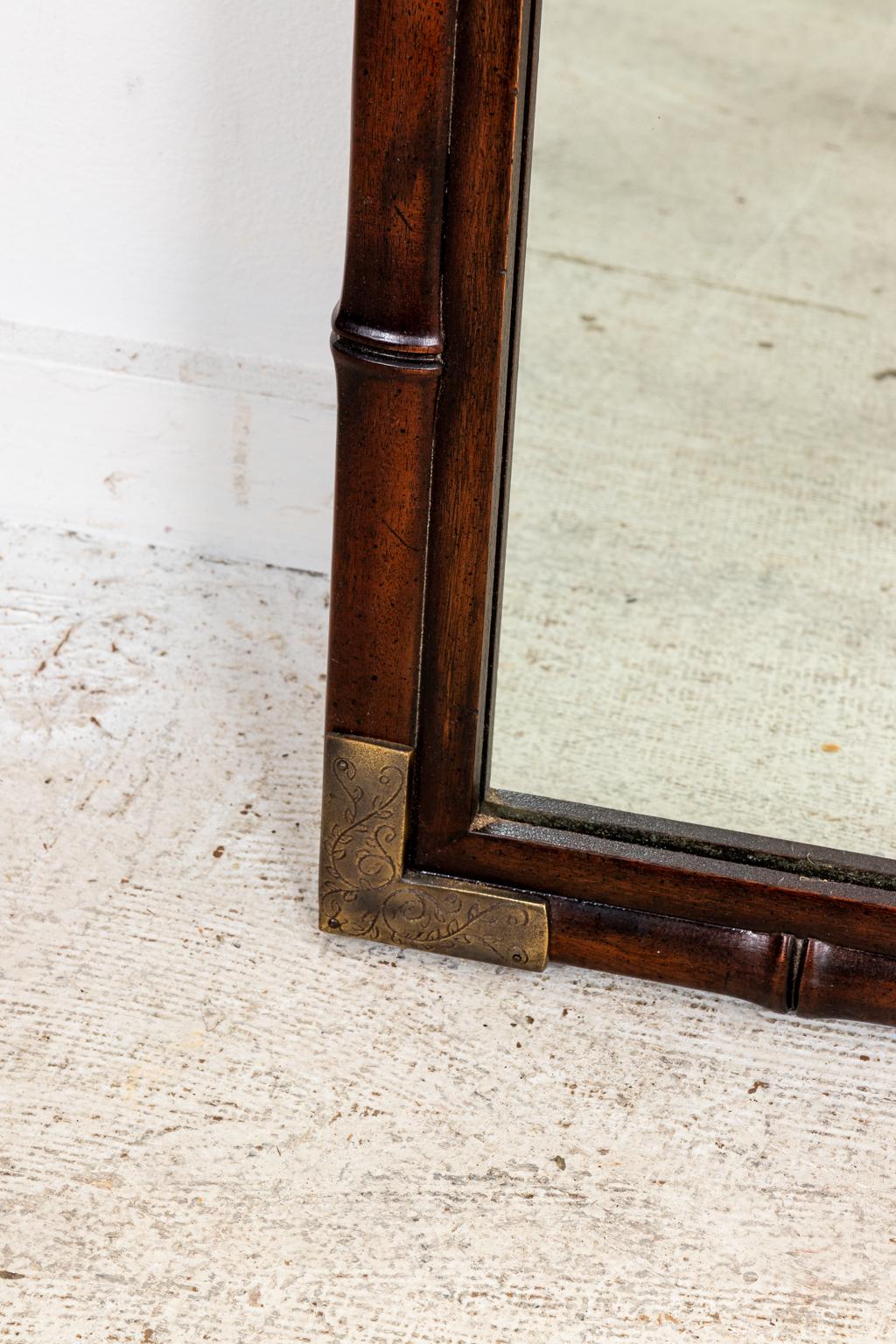 Late 20th Century Hollywood Regency Faux Bamboo Mirror