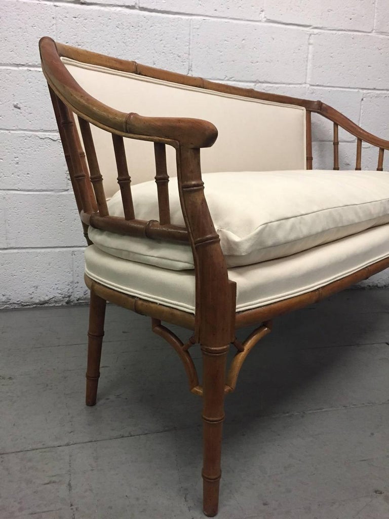 Hollywood Regency Faux Bamboo Sofa For Sale at 1stdibs