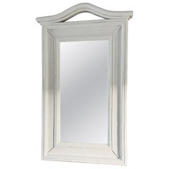 Hollywood Regency Faux Bamboo Wall/Standing Mirror With Pagoda Crest