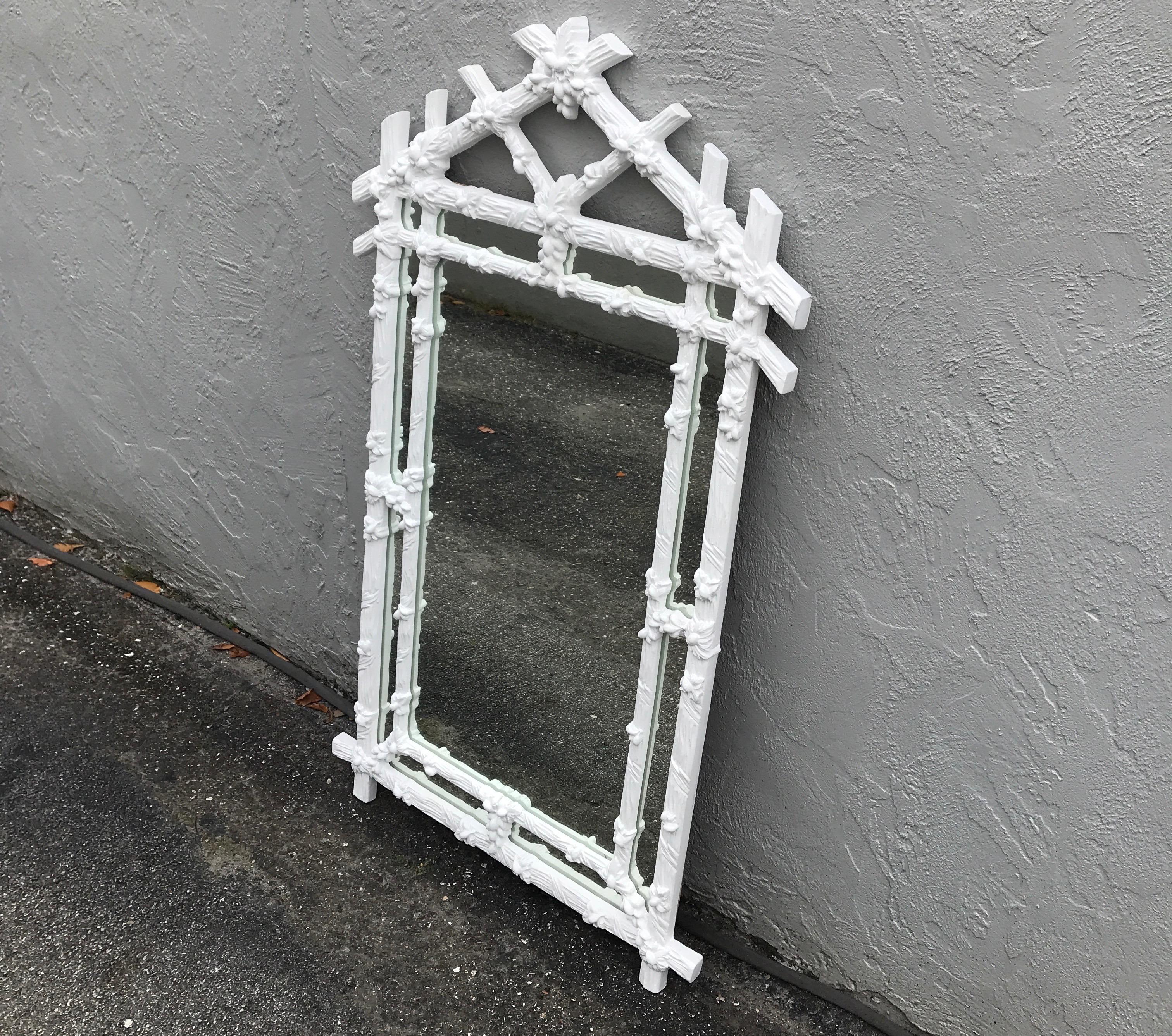 Hollywood Regency Faux Bois Mirror by Gampel Stoll In Good Condition In West Palm Beach, FL