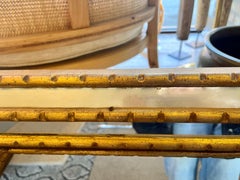 Hollywood Regency Faux Gilt Bamboo Mirror