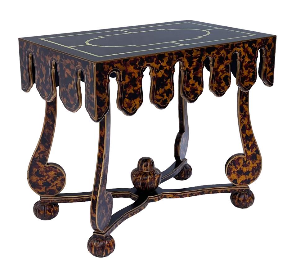 Late 20th Century Hollywood Regency Faux Tortoise Shell End Tables or Oversized Night Stands 