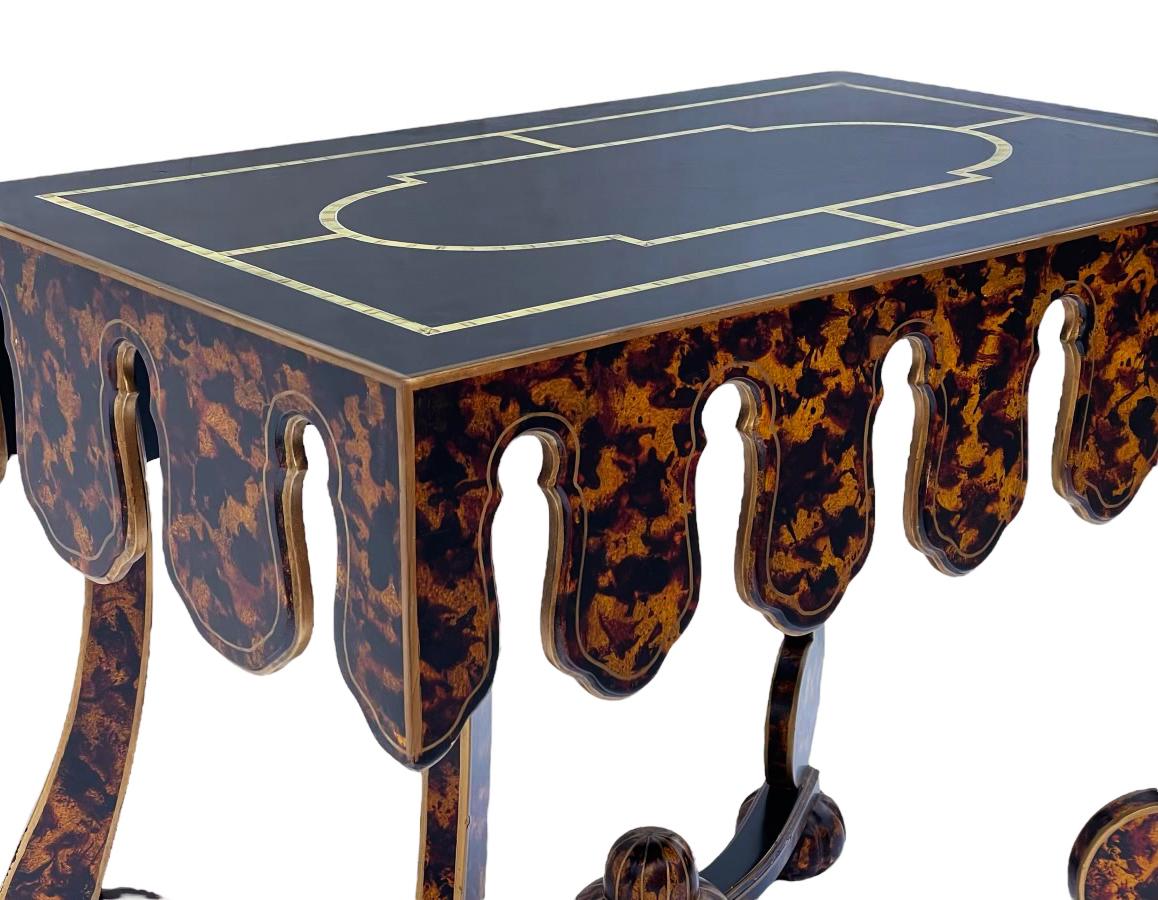 Hollywood Regency Faux Tortoise Shell End Tables or Oversized Night Stands  3