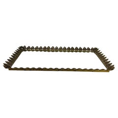 Hollywood Regency Filigree Brass and Mirror Vanity Tray