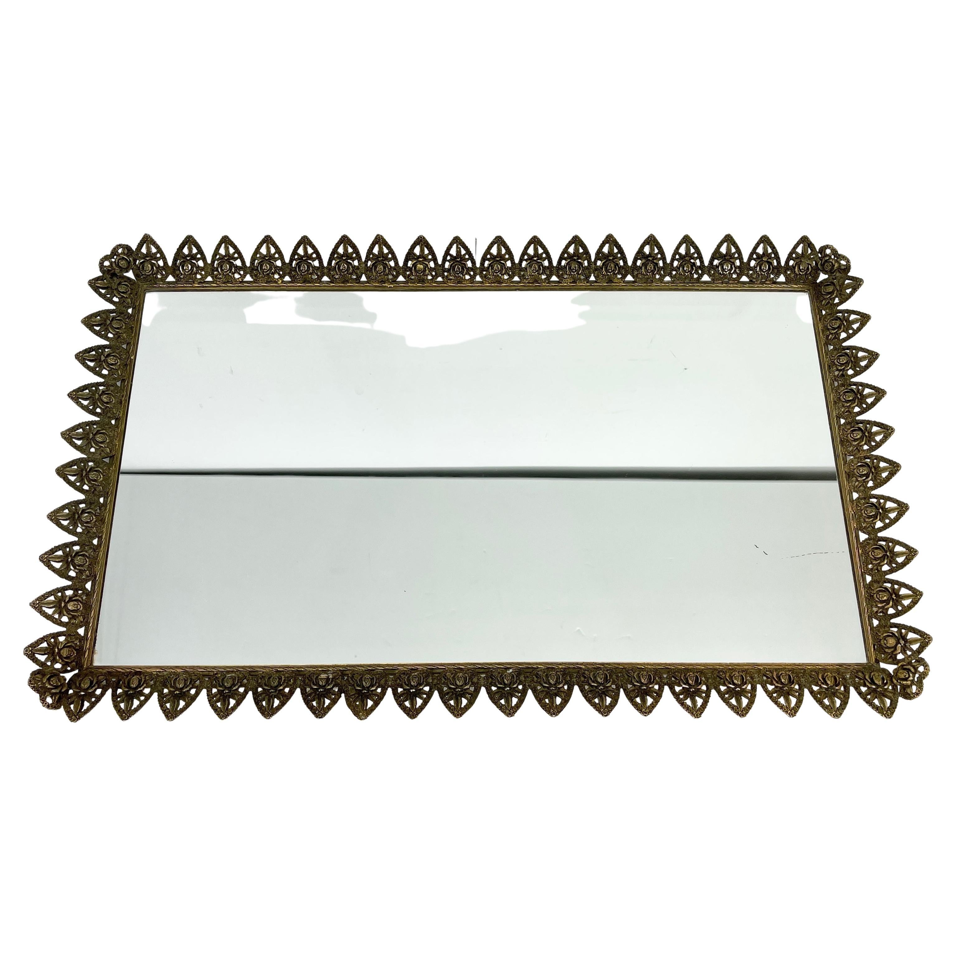 vintage mirrored vanity tray