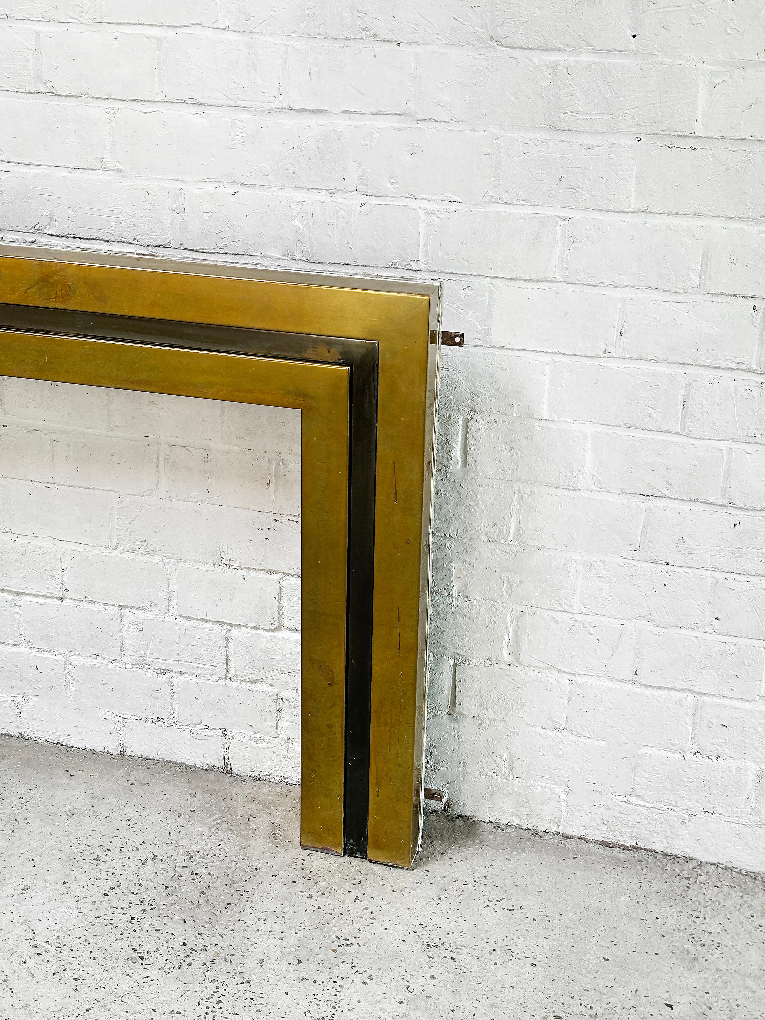 Hollywood Regency Fireplace Mantel in Brass, 1970's For Sale 1