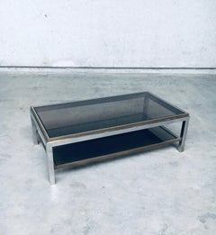 Table basse Flaminia à deux niveaux dans le style de Willy Rizzo, Hollywood Regency