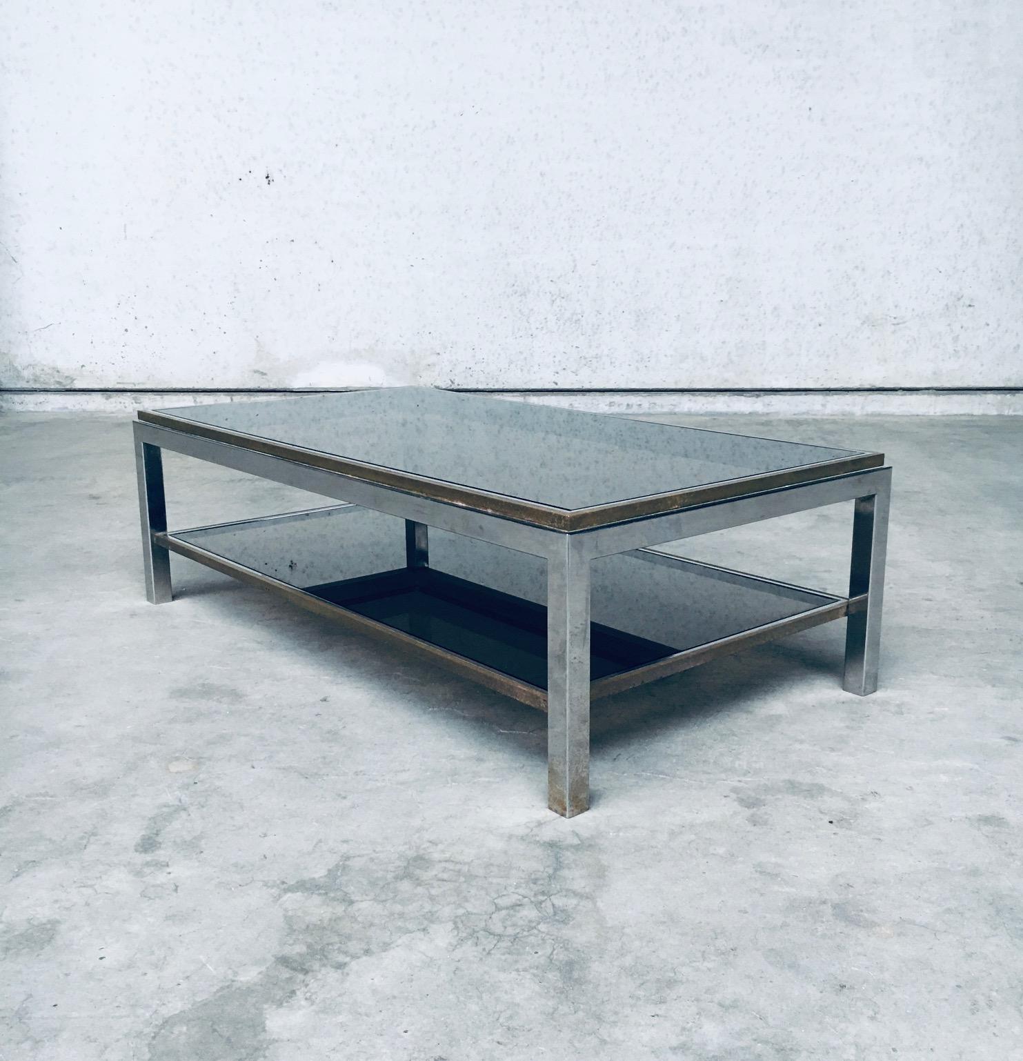 Metal Hollywood Regency Flaminia Two Tier Coffee Table in the style of Willy Rizzo For Sale