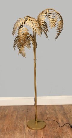 Hollywood Regency Floor Lamp Palm Frond Light