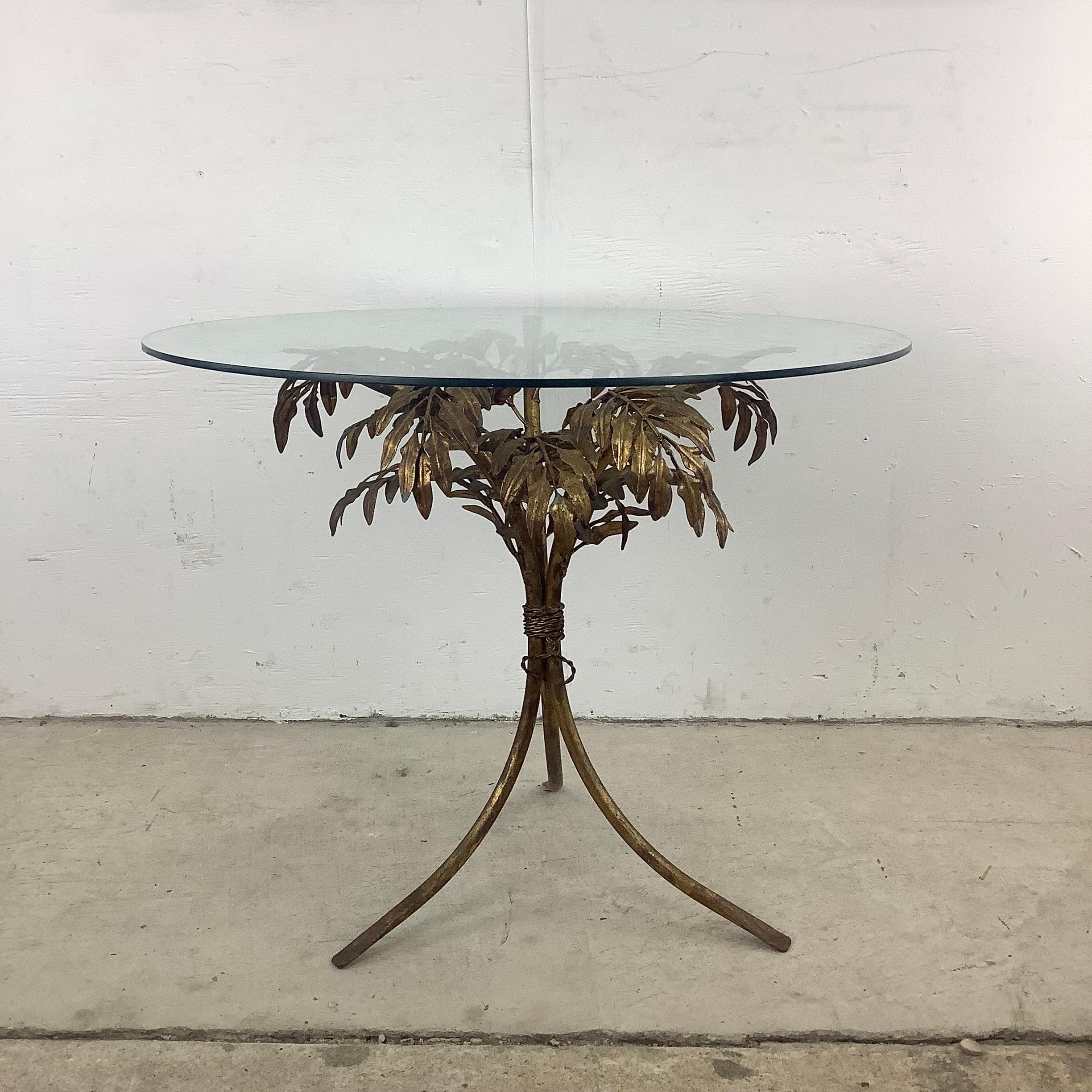 Unknown Hollywood Regency Floral Sheath End Table- Arthur Court Style
