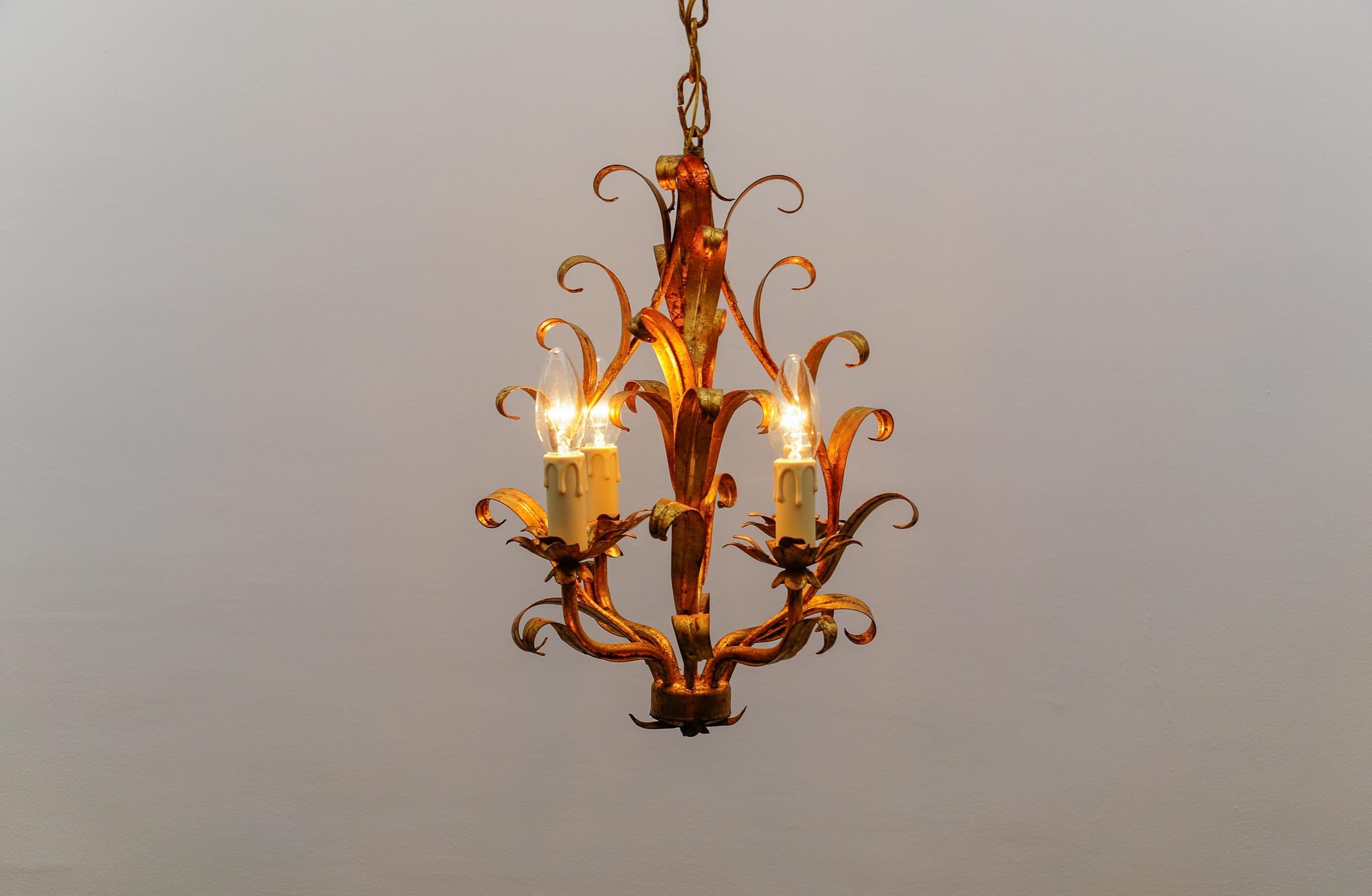 Hollywood Regency Flower Ceiling Lamp by Hans Kögl, Germany, 1970s 4