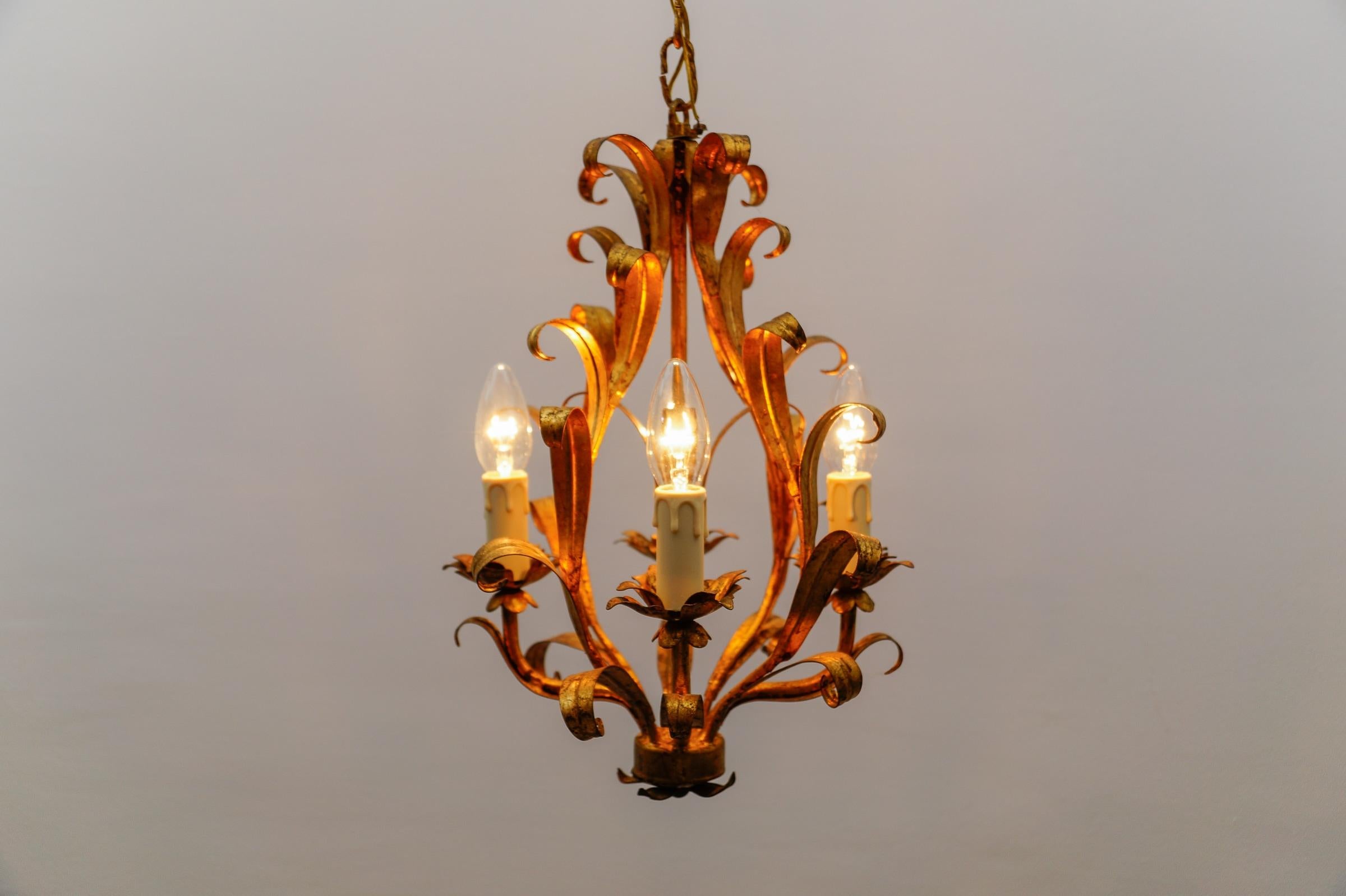 Hollywood Regency Flower Ceiling Lamp by Hans Kögl, Germany, 1970s 6