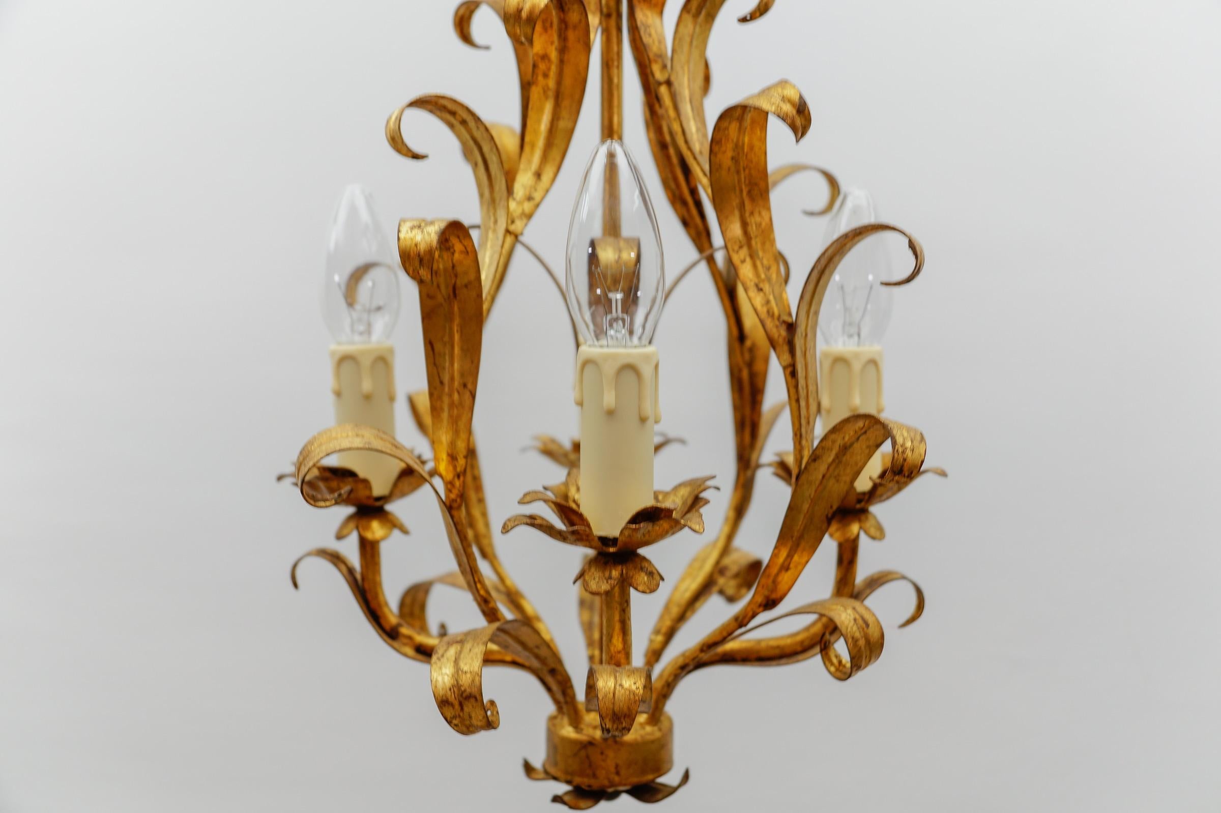 Hollywood Regency Flower Ceiling Lamp by Hans Kögl, Germany, 1970s 7
