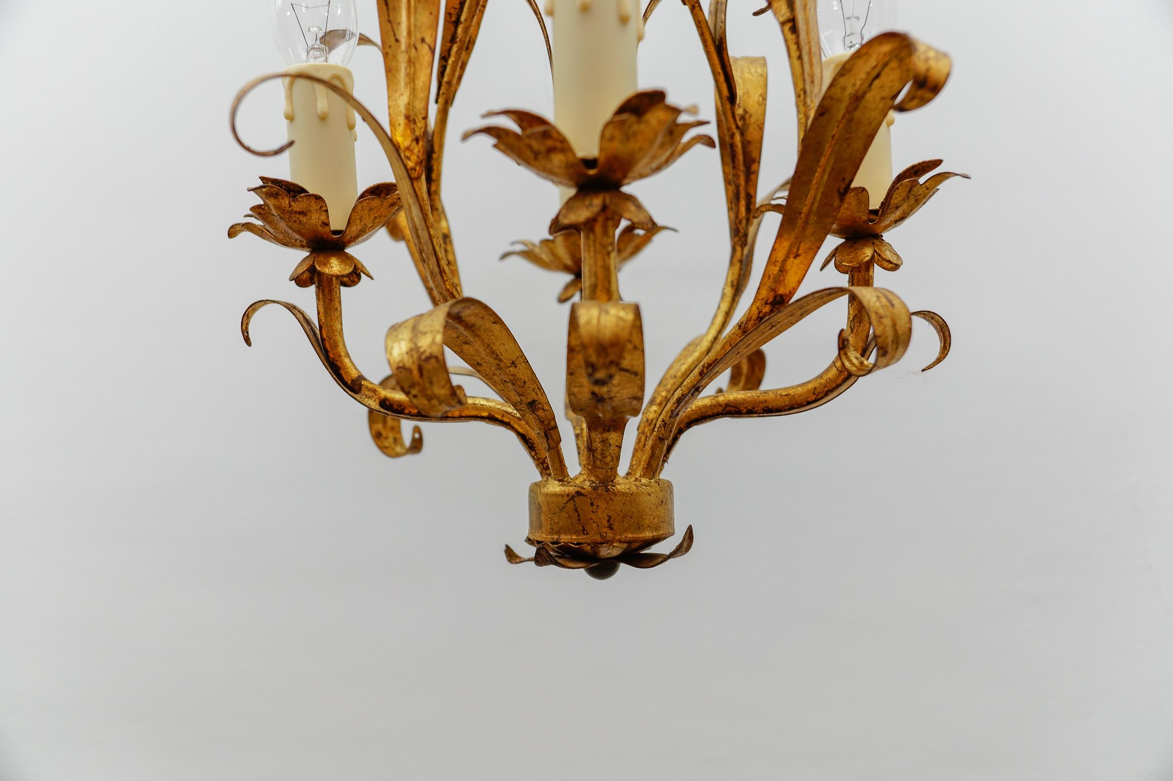 Hollywood Regency Flower Ceiling Lamp by Hans Kögl, Germany, 1970s 8