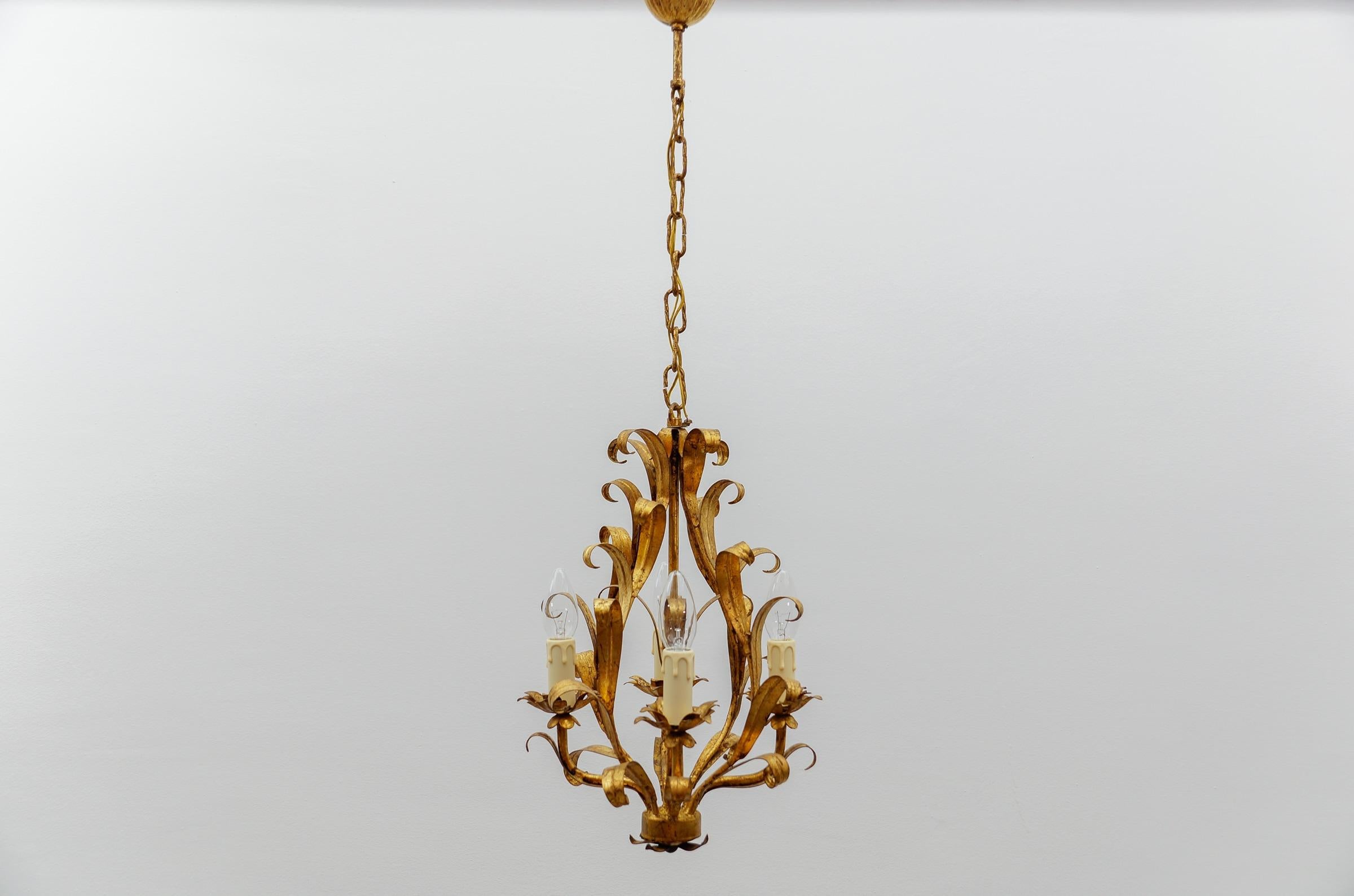 Hollywood Regency Flower Ceiling Lamp by Hans Kögl, Germany, 1970s In Good Condition In Nürnberg, Bayern