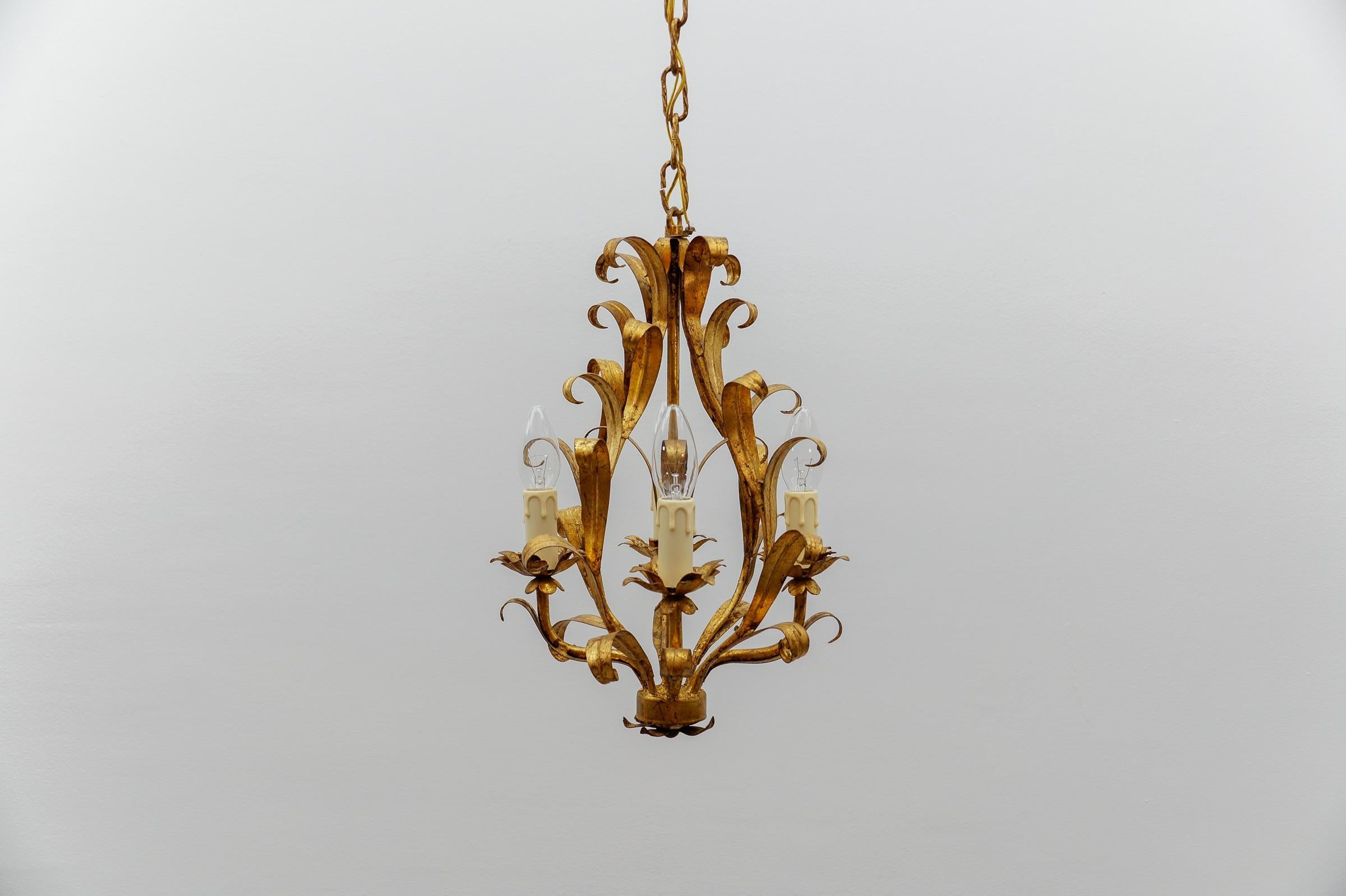 Hollywood Regency Flower Ceiling Lamp by Hans Kögl, Germany, 1970s 1