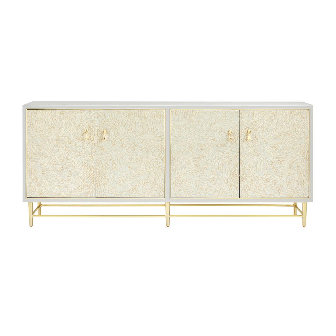 Contemporary Hollywood Regency Four Door Cabinet For Sale