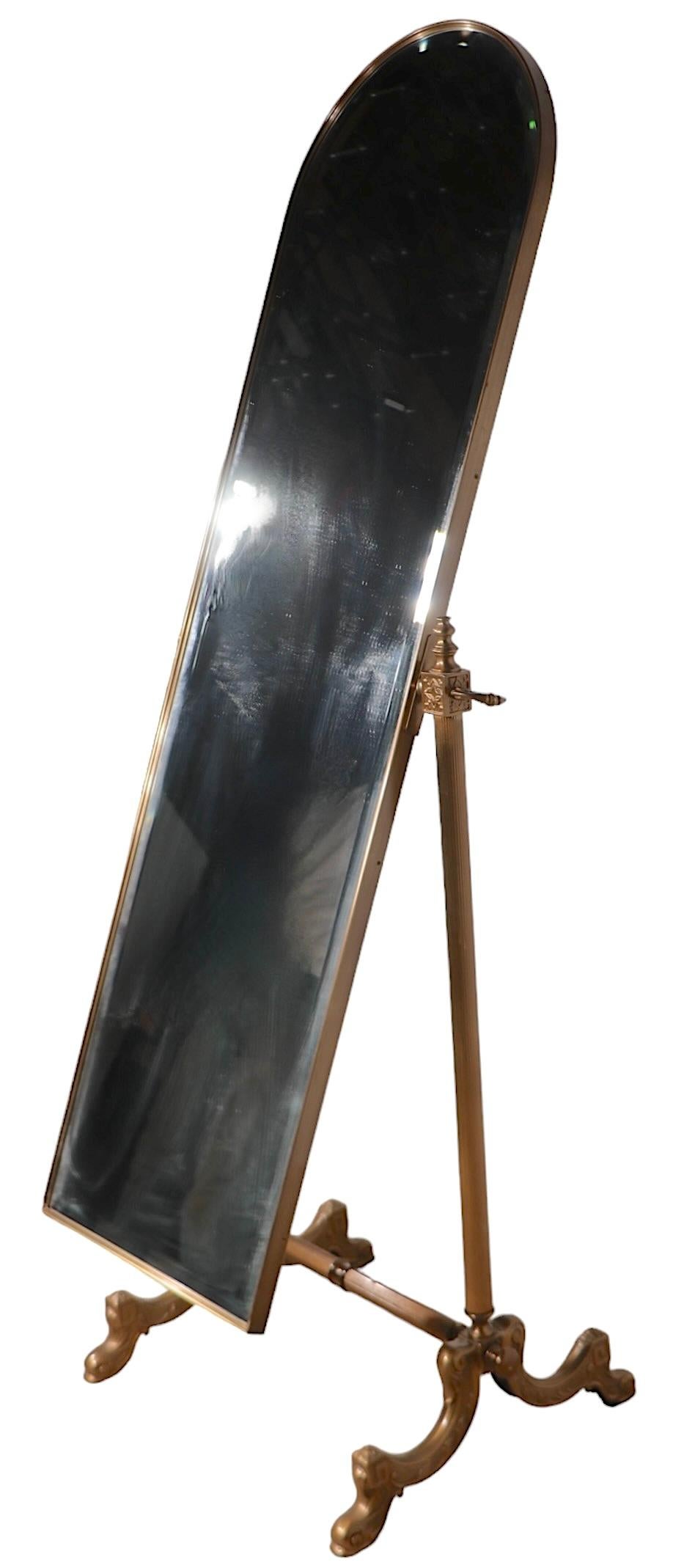 Hollywood Regency Freestanding Cheval Mirror c 1970's 1