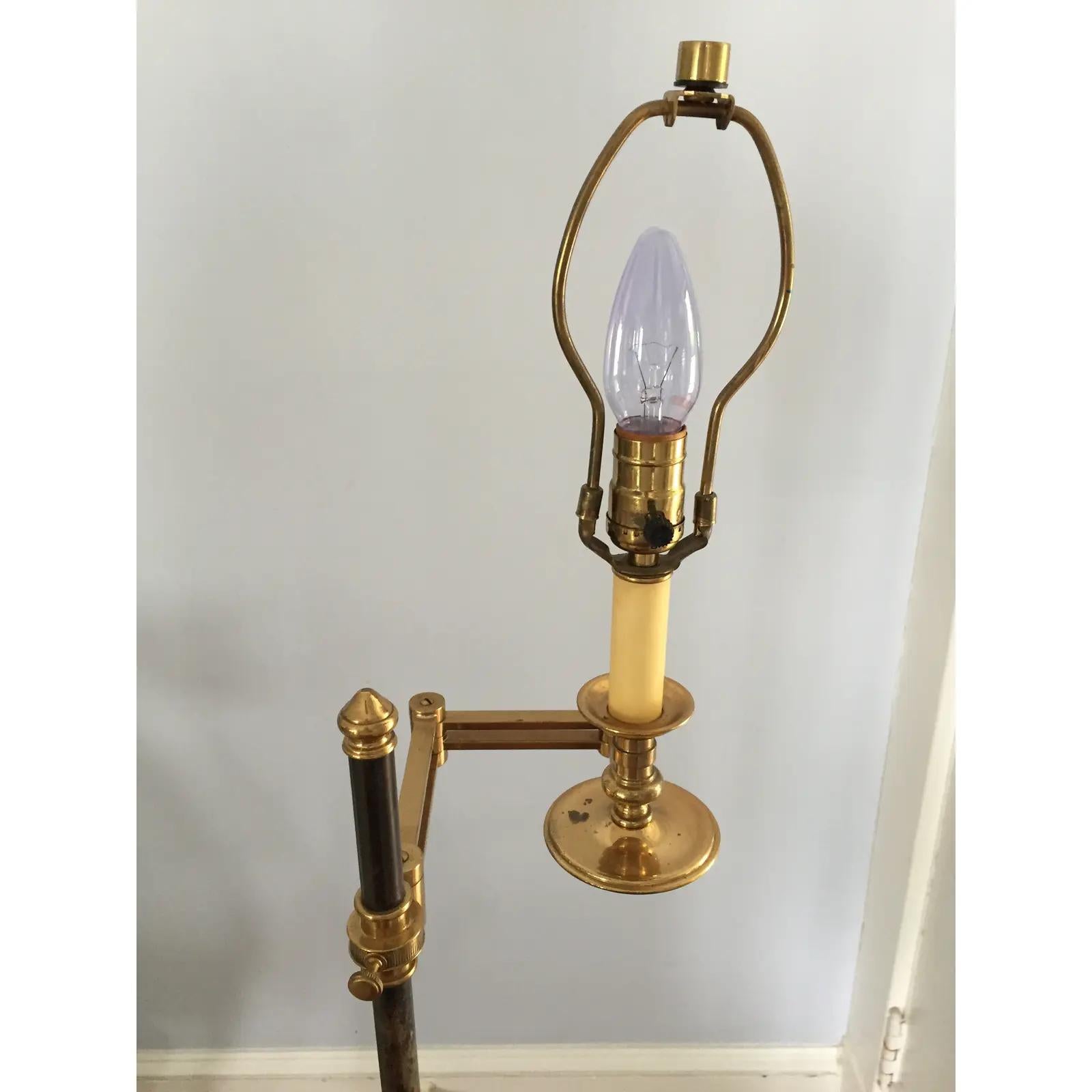 Hollywood Regency French Brass Swing Arm Lamp Maison Charles In Good Condition For Sale In W Allenhurst, NJ