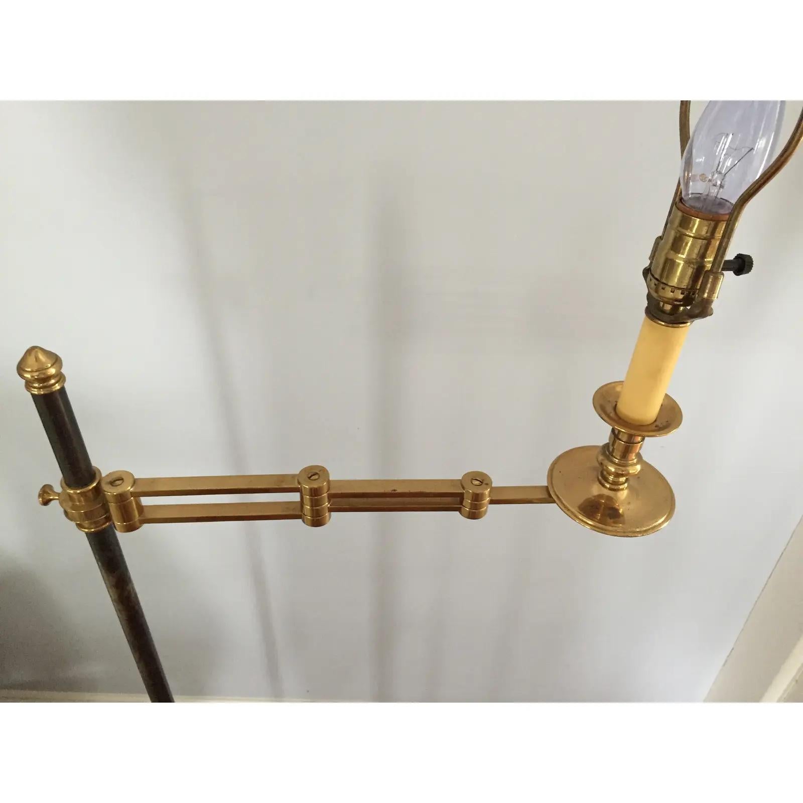 20th Century Hollywood Regency French Brass Swing Arm Lamp Maison Charles For Sale