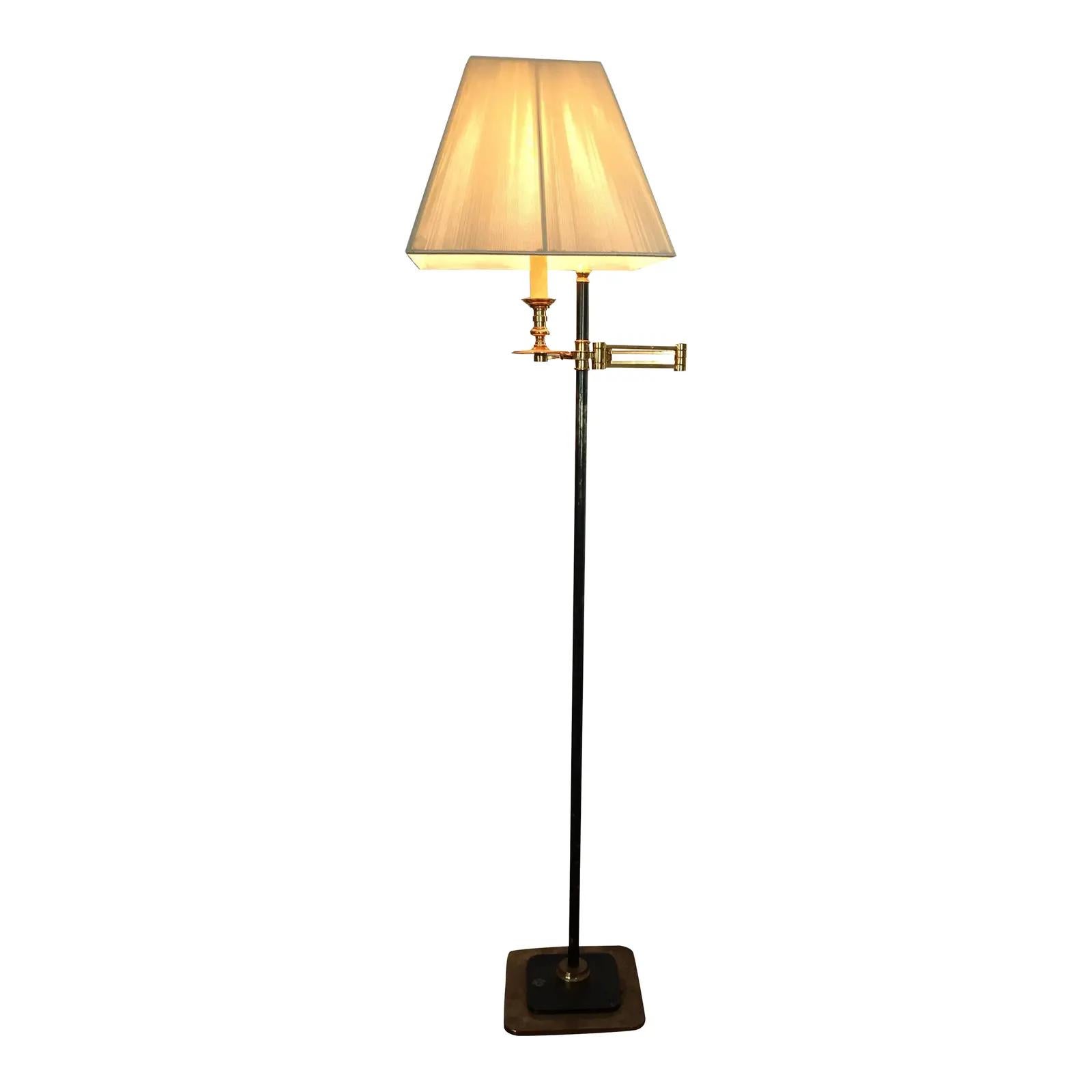 Hollywood Regency French Brass Swing Arm Lamp Maison Charles For Sale 2