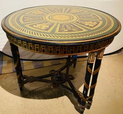 Hollywood Regency French Neoclassical Style Églomisé Center Table, End Table