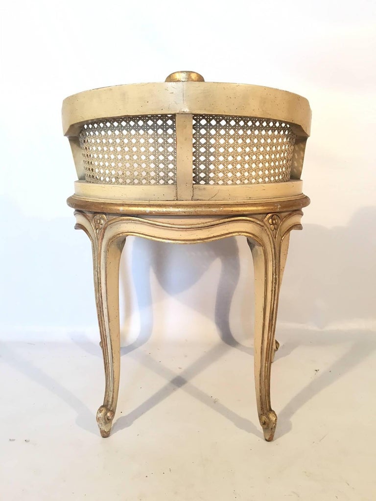 Hollywood Regency French Provincial Gold Gilt Cane Vanity Stool at 1stDibs french provincial