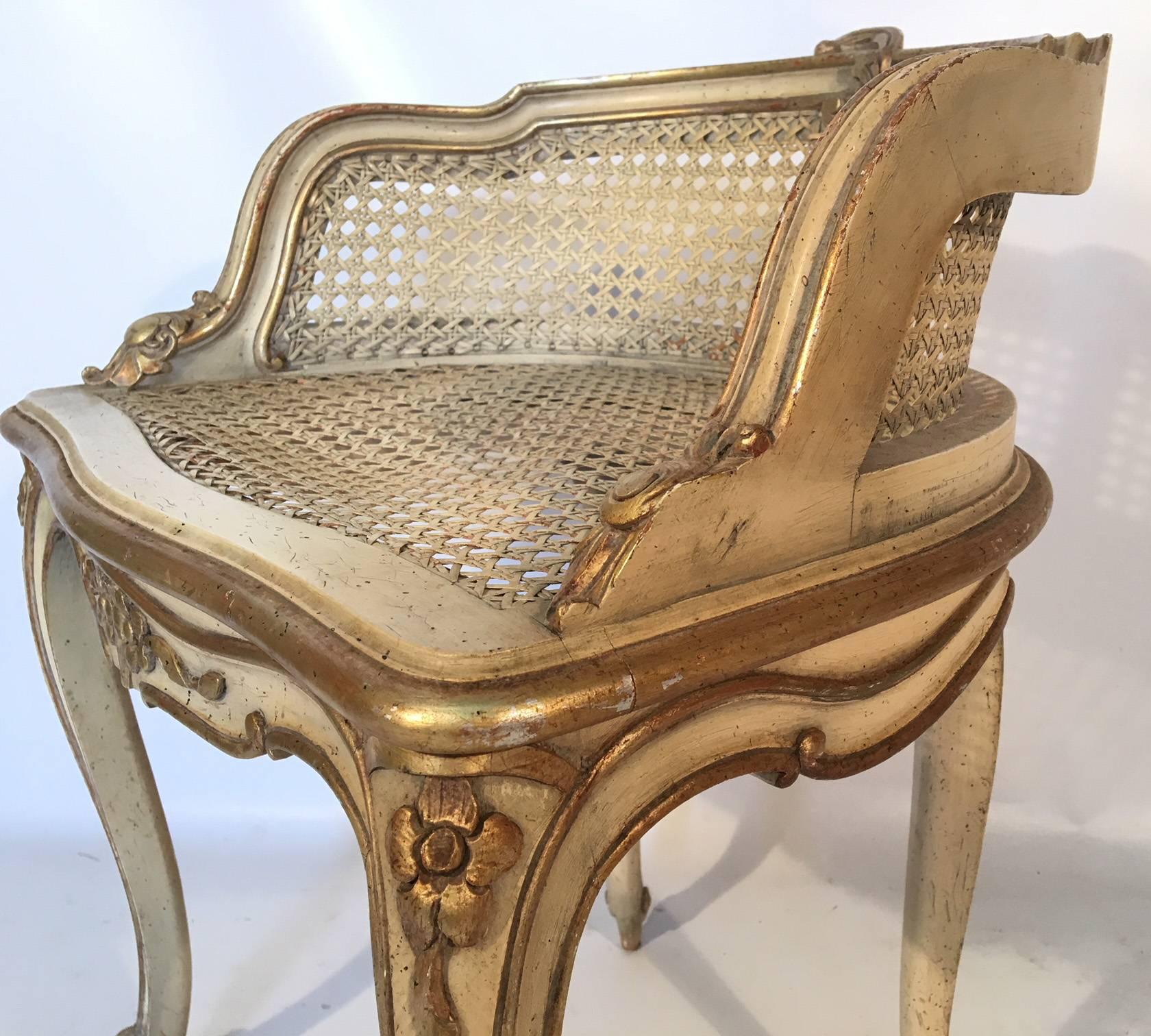 hollywood regency vanity stool