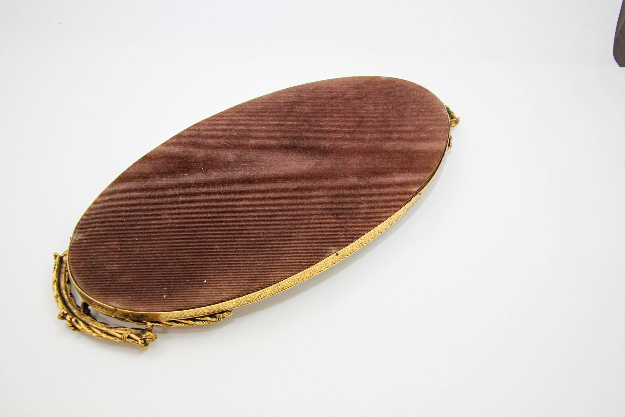 Hollywood Regency French Rope Oval Vanity Tray 1950s For Sale 6