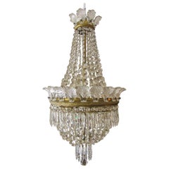 Hollywood Regency French Six-Light Crystal Chandelier Hollywood Regency French Six-Light Crystal Chandelier