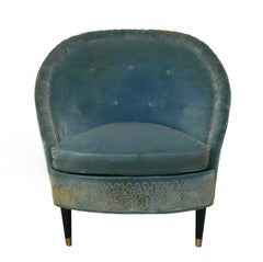 Hollywood Regency French Slipper Lounge Chair Reupholstered Your Fabric Art Deco