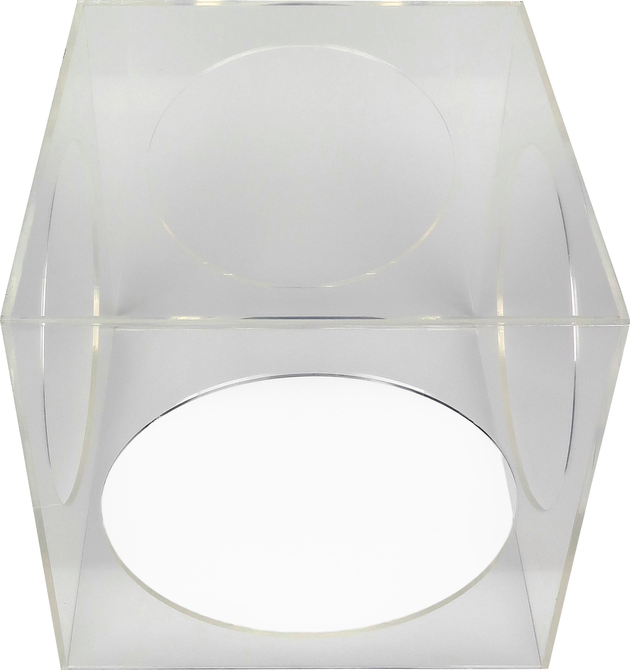 Hollywood Regency Geometric Lucite Side Table 4