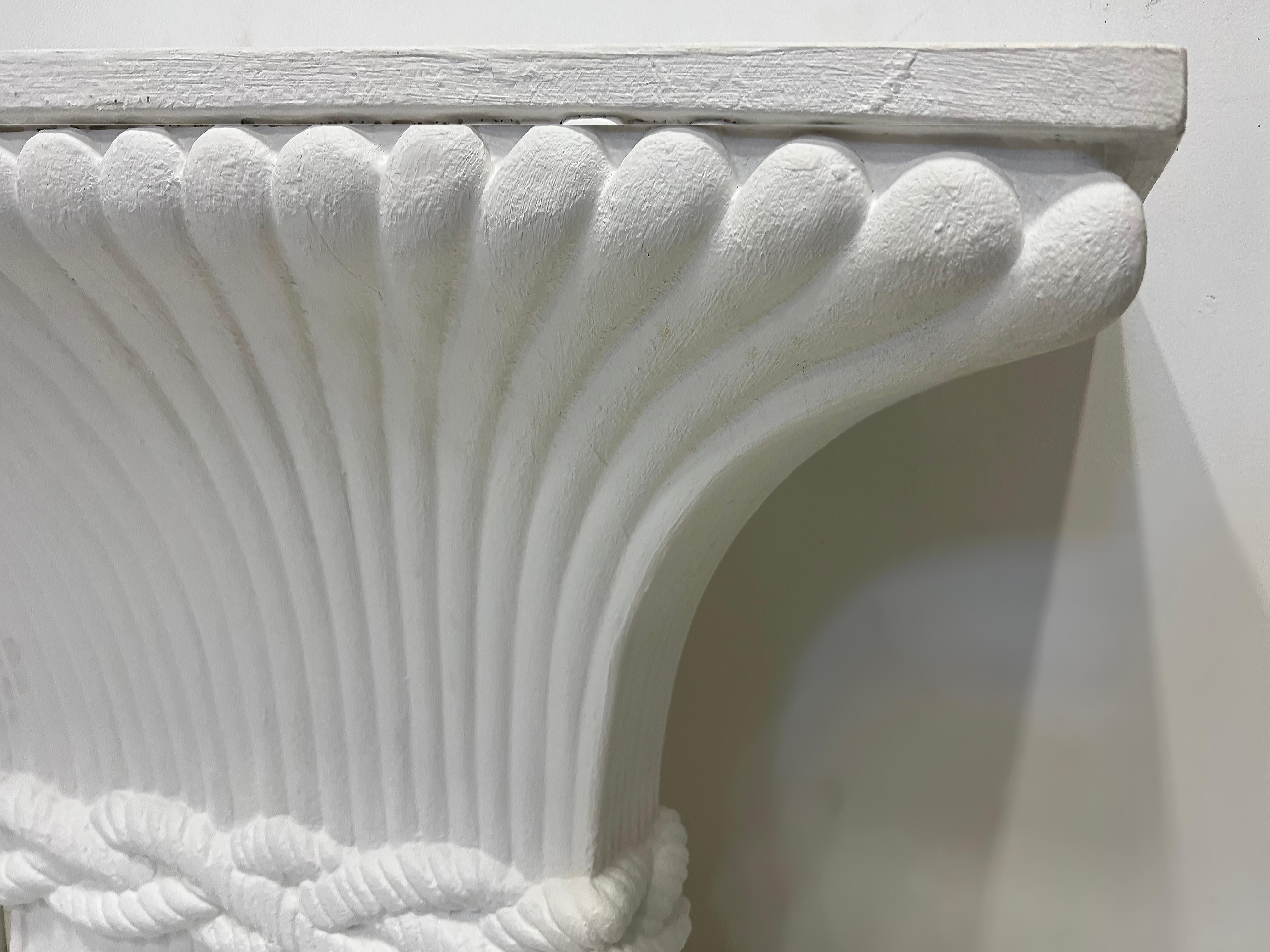 Hollywood Regency Gesso Carved Wood Console Table, Wheat Sheaf Form For Sale 2