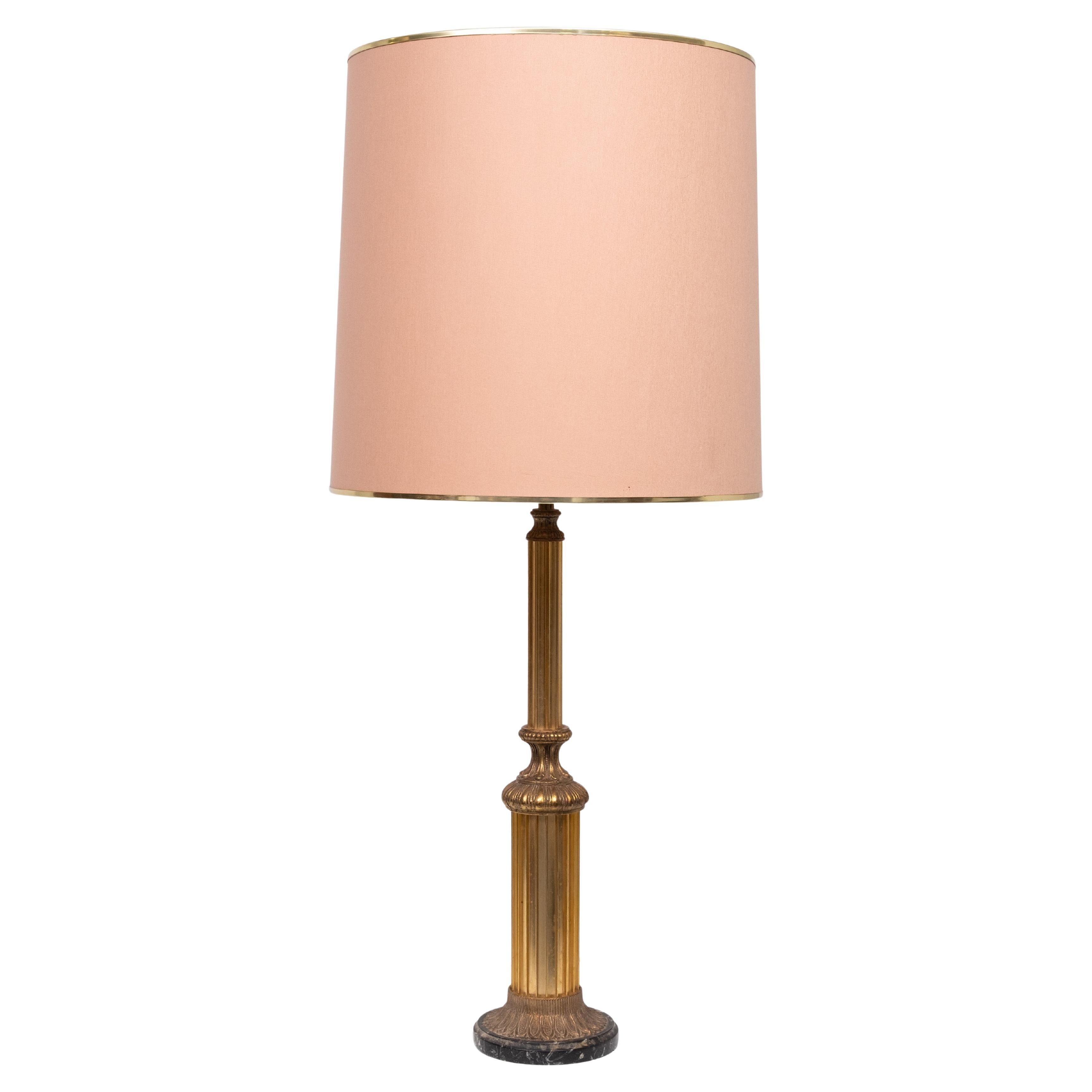 Hollywood Regency Gilded Brass Table lamp 1970s France