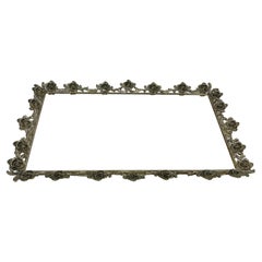 Hollywood Regency Gilded Brass Vanity Mirror Tray