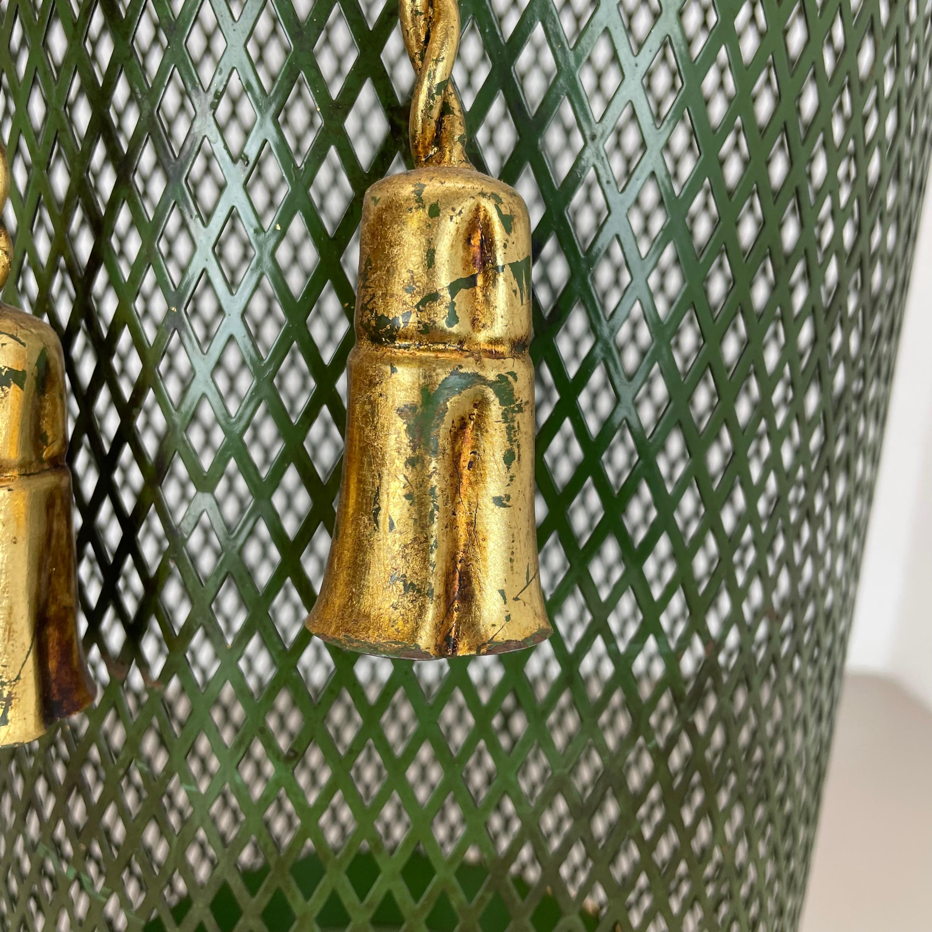 Hollywood Regency Gilded Metal Umbrella Stand by Li Puma, Firenze, Italy, 1950s en vente 4