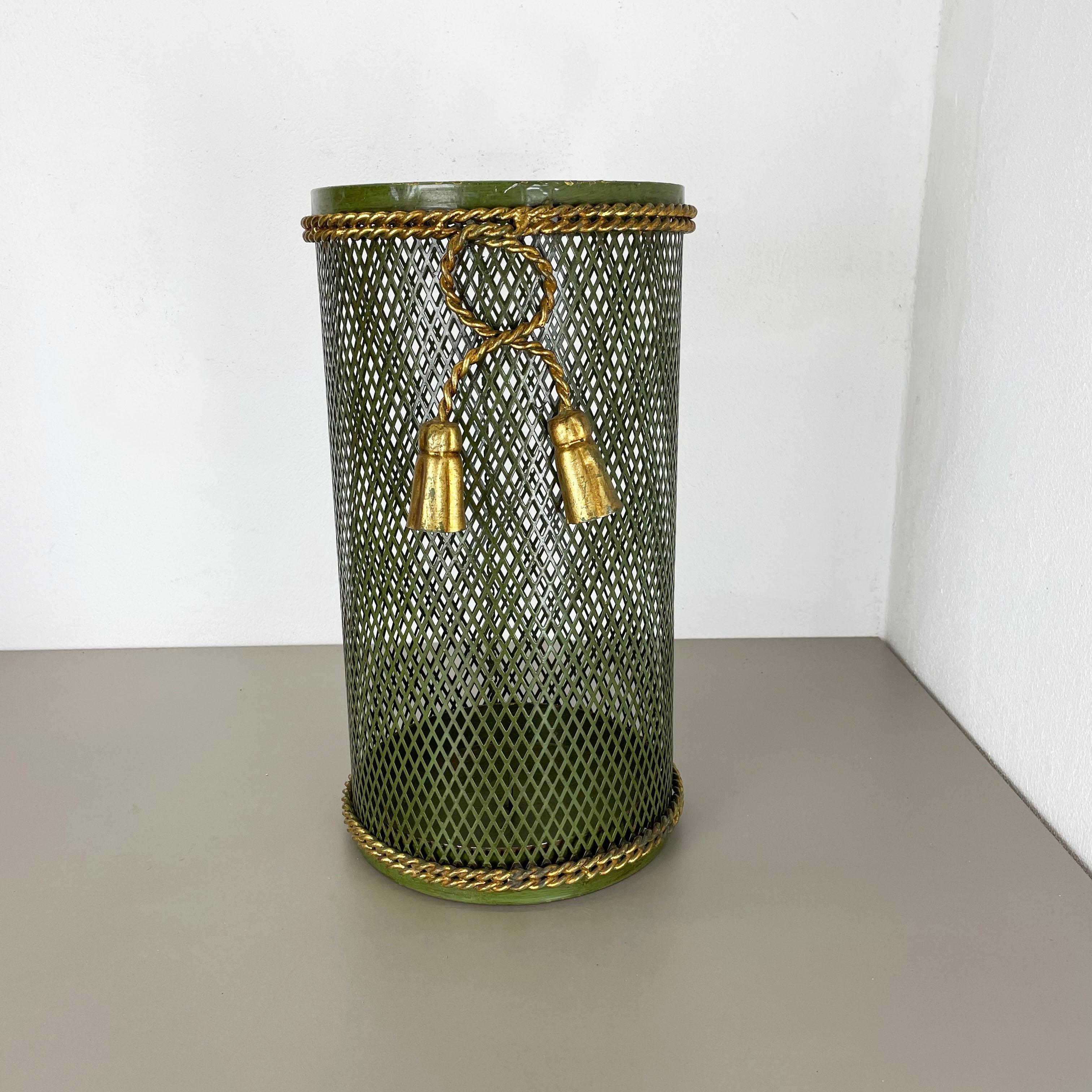 Hollywood Regency Gilded Metal Umbrella Stand by Li Puma, Firenze, Italy,  1950s For Sale at 1stDibs