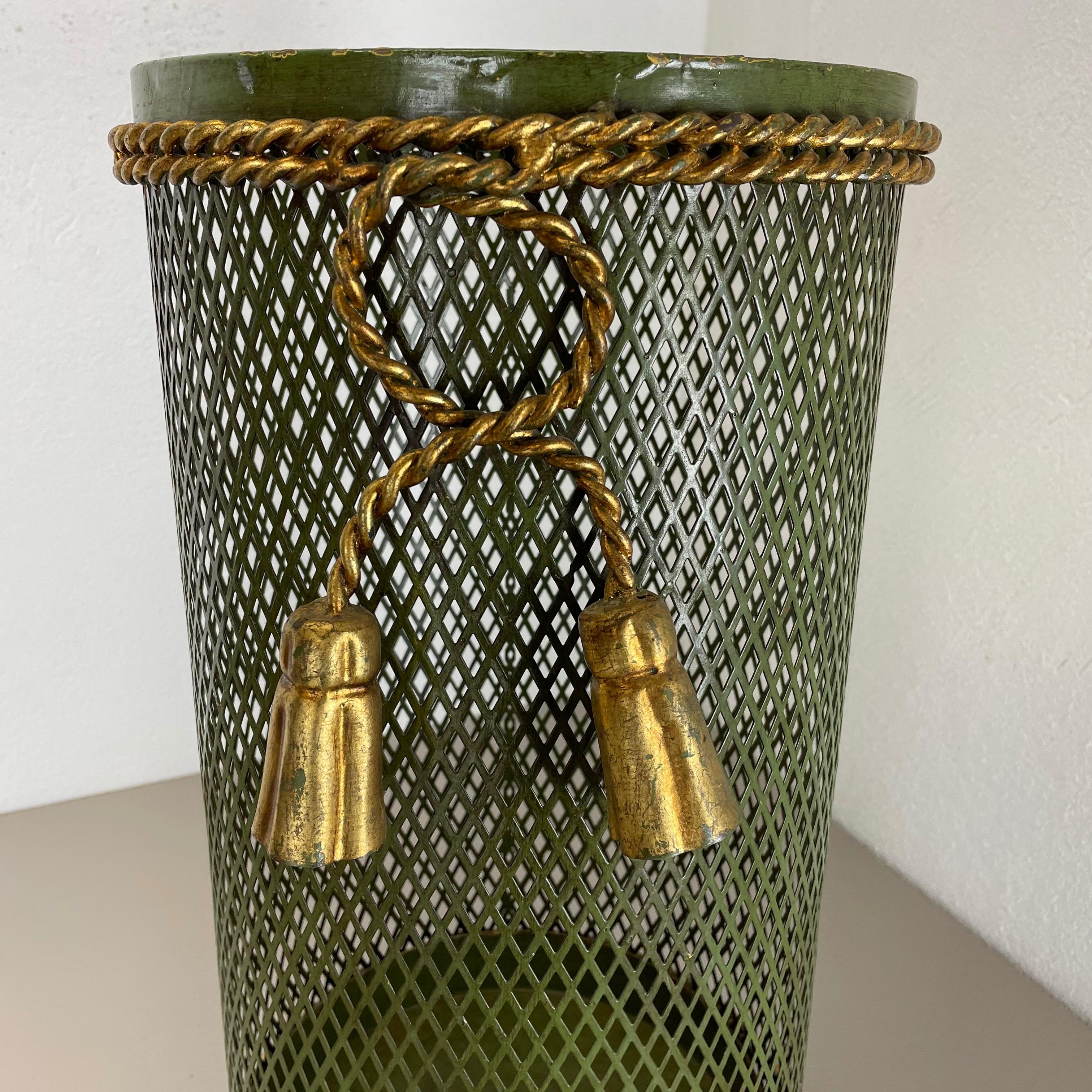 Paragüero de metal dorado Hollywood Regency de Li Puma Firenze, Italia, años 50 en venta 1