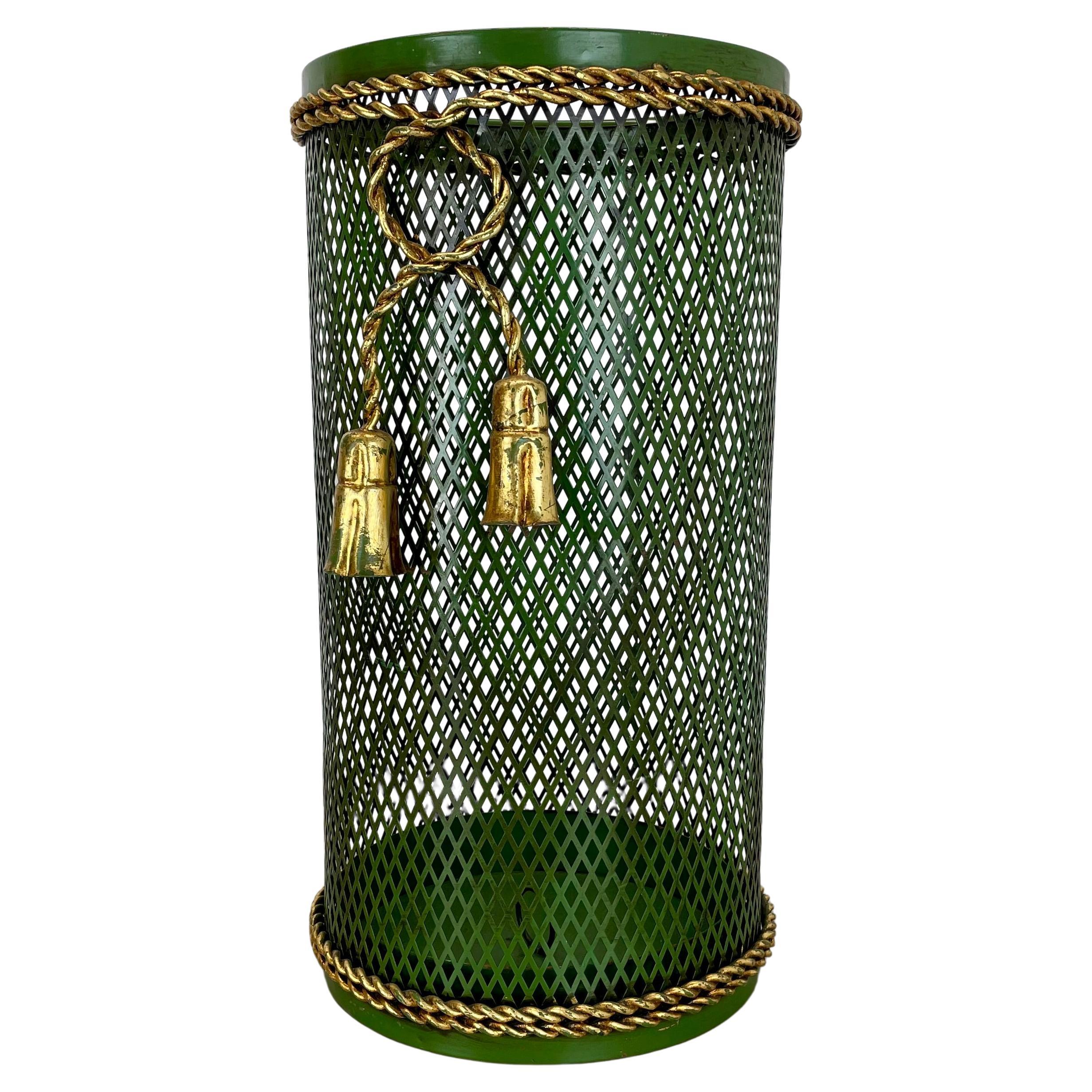 Hollywood Regency Gilded Metal Umbrella Stand by Li Puma, Firenze, Italy, 1950s en vente