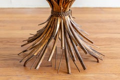 Hollywood Regency Gilded Sheaf of Wheat Coffee Table