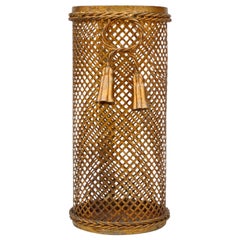 Hollywood Regency Gilded Umbrella Stand with Tassels, 1950s, Italy