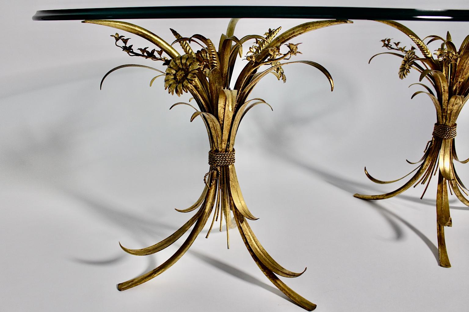 Hollywood Regency Gilded Vintage Coco Chanel Style Coffee Table, France, 1960s 3