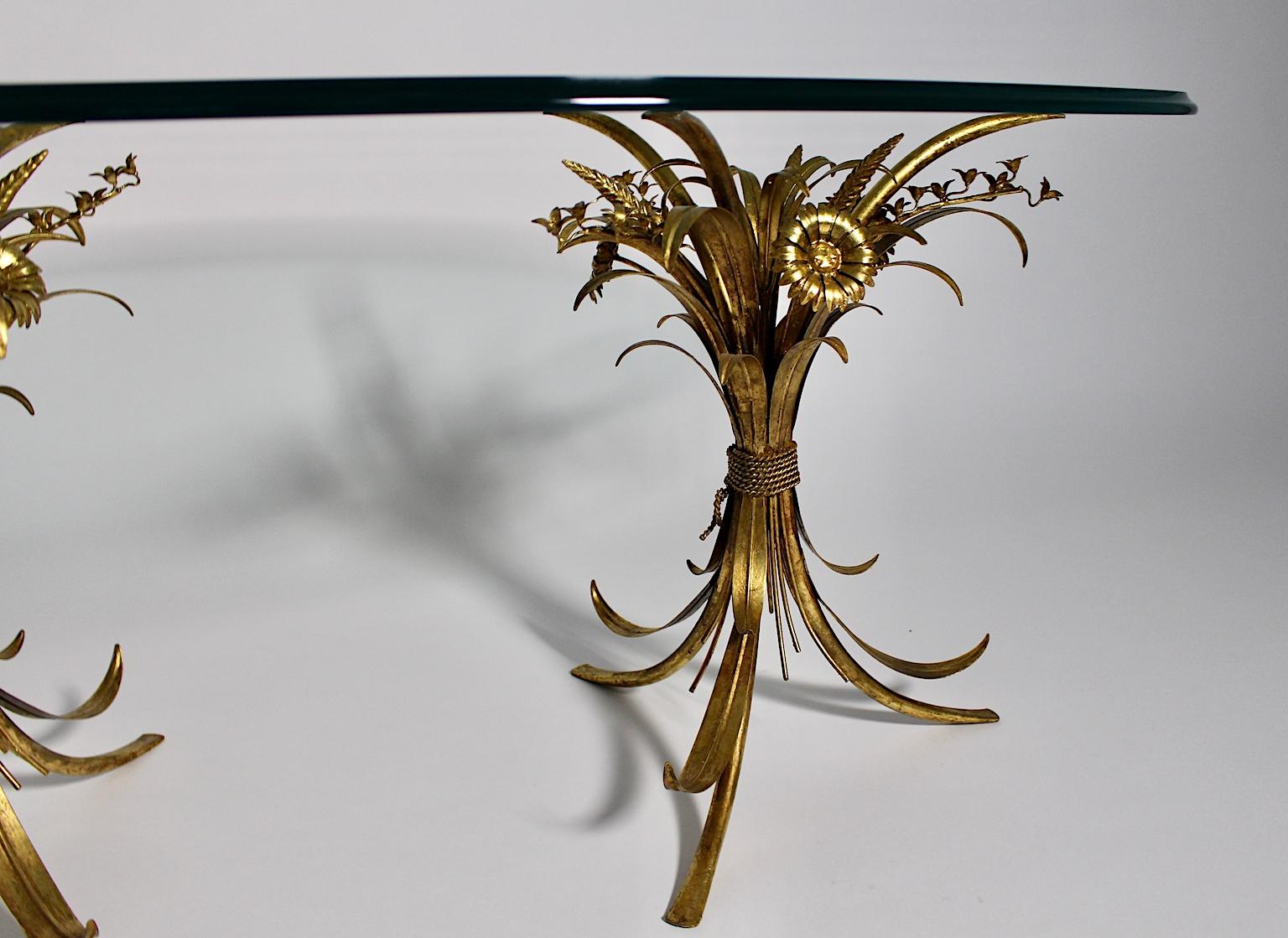 Hollywood Regency Gilded Vintage Coco Chanel Style Coffee Table, France, 1960s 9