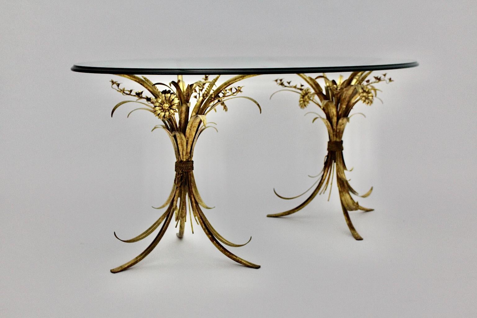 Mid-Century Modern Hollywood Regency Gilded Vintage Coco Chanel Style Coffee Table, France, 1960s